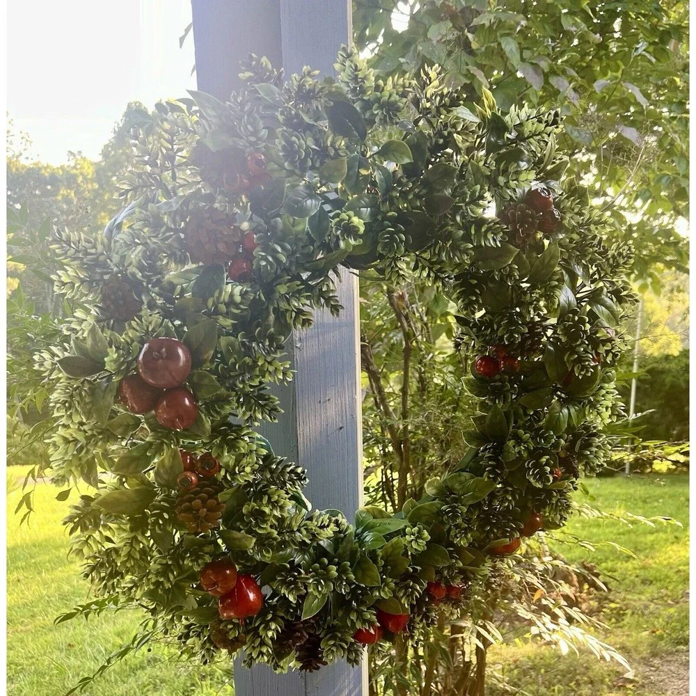 Vintage Plastic Fall/Christmas Door Wreath‎ Large 26